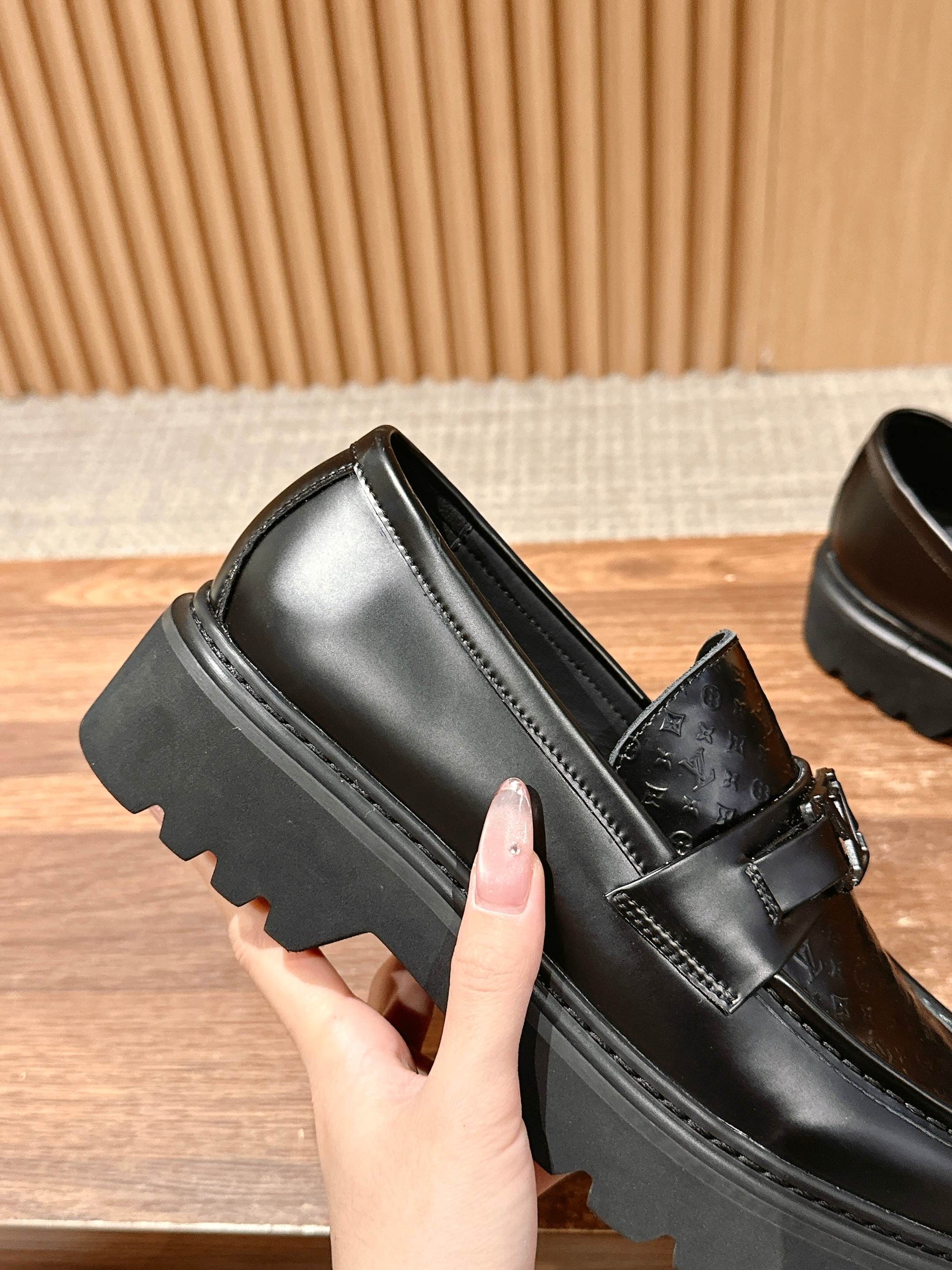 Louis Vuitton Thick-Sole Derby Mary-Jane Loafers, Black