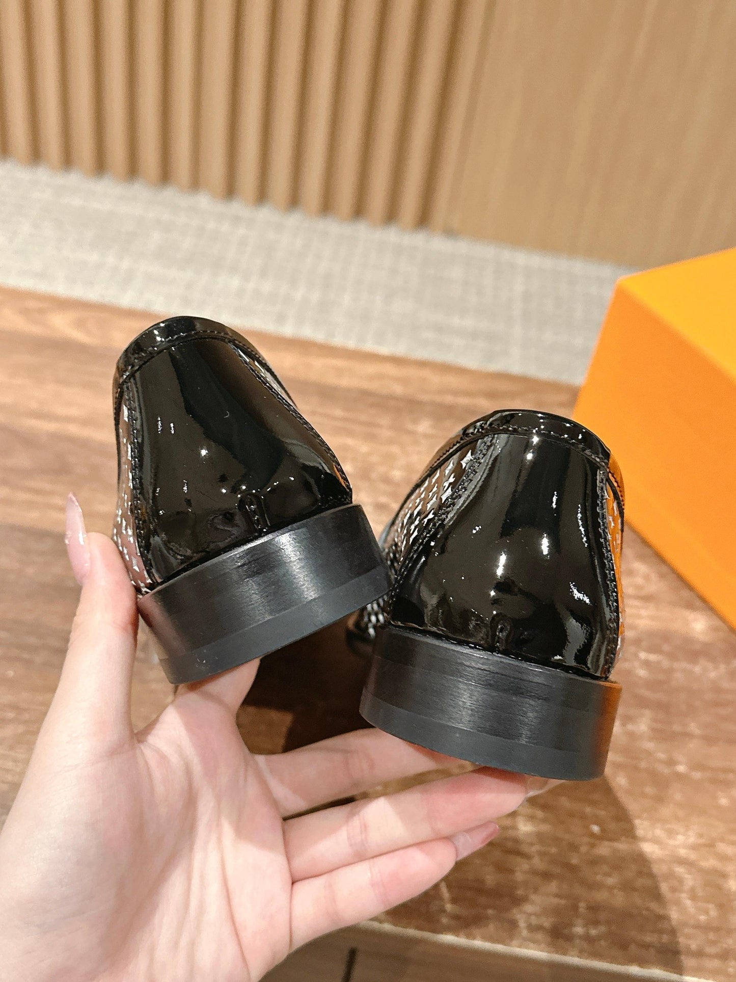 Louis Vuitton New Lock-Strap Ballet Flats – Laser-Cut Perforated Loafers, Black