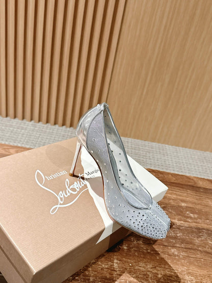 Christian Louboutin × Maison Margiela Split-Toe Stiletto Pumps, Silver