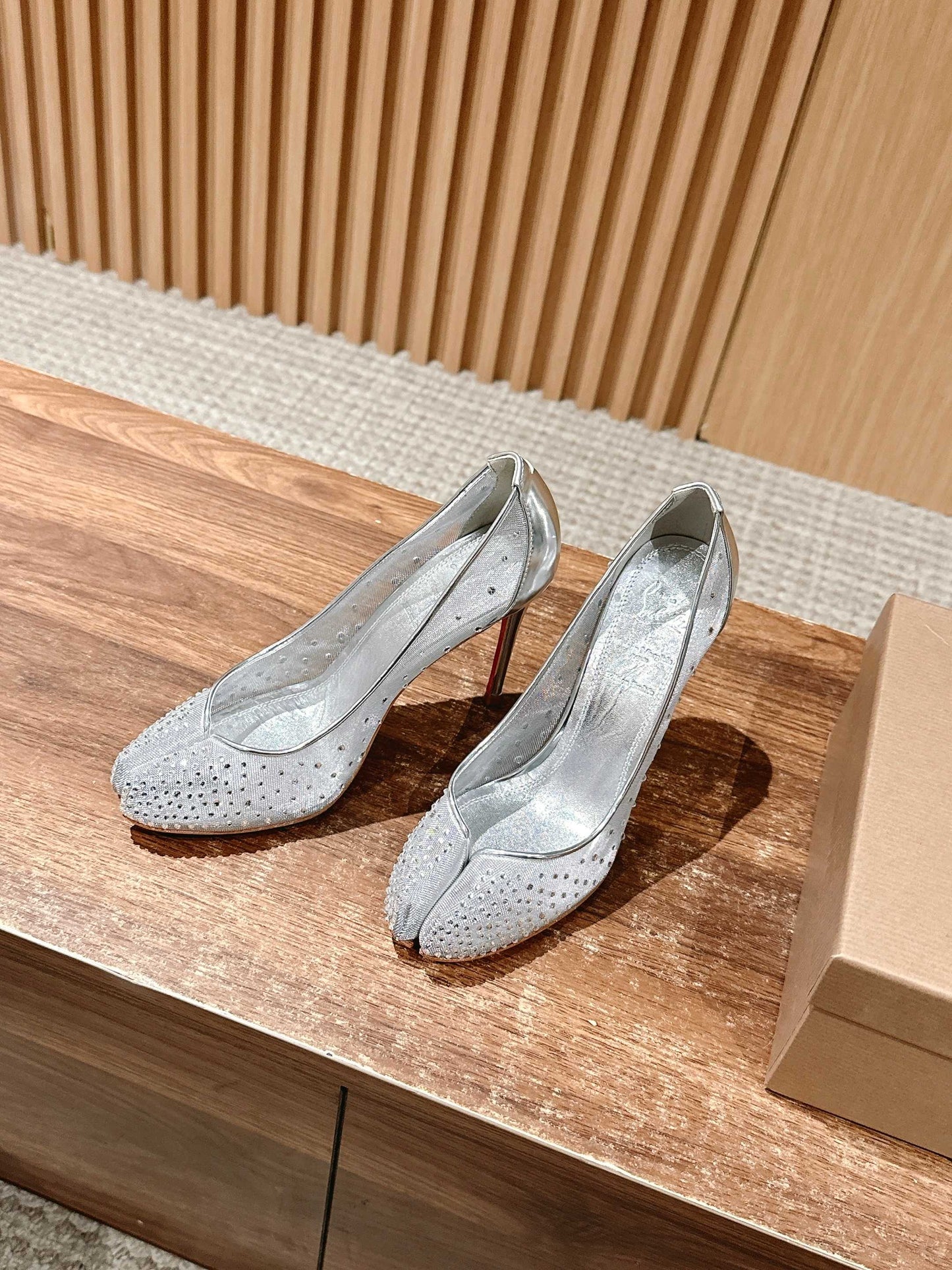 Christian Louboutin × Maison Margiela Split-Toe Stiletto Pumps, Silver