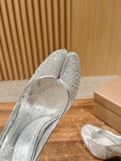 Christian Louboutin × Maison Margiela Split-Toe Stiletto Pumps, Silver