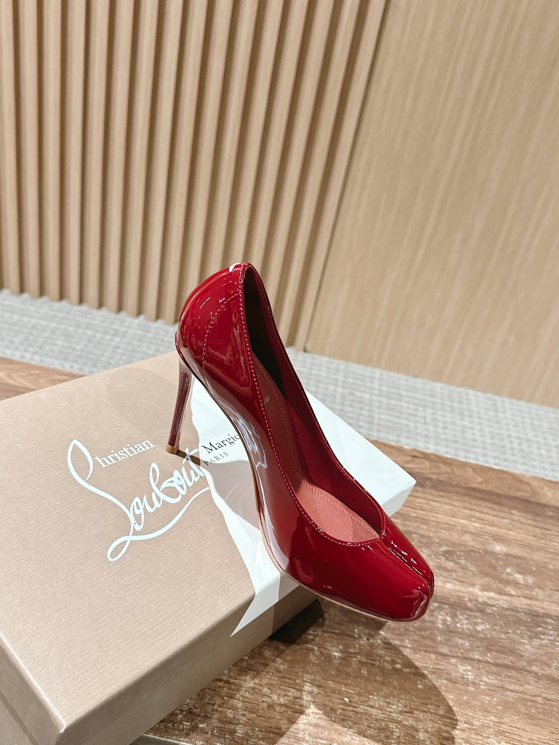 Christian Louboutin × Maison Margiela Split-Toe Stiletto Pumps, Red