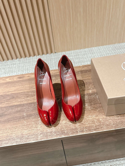 Christian Louboutin × Maison Margiela Split-Toe Stiletto Pumps, Red