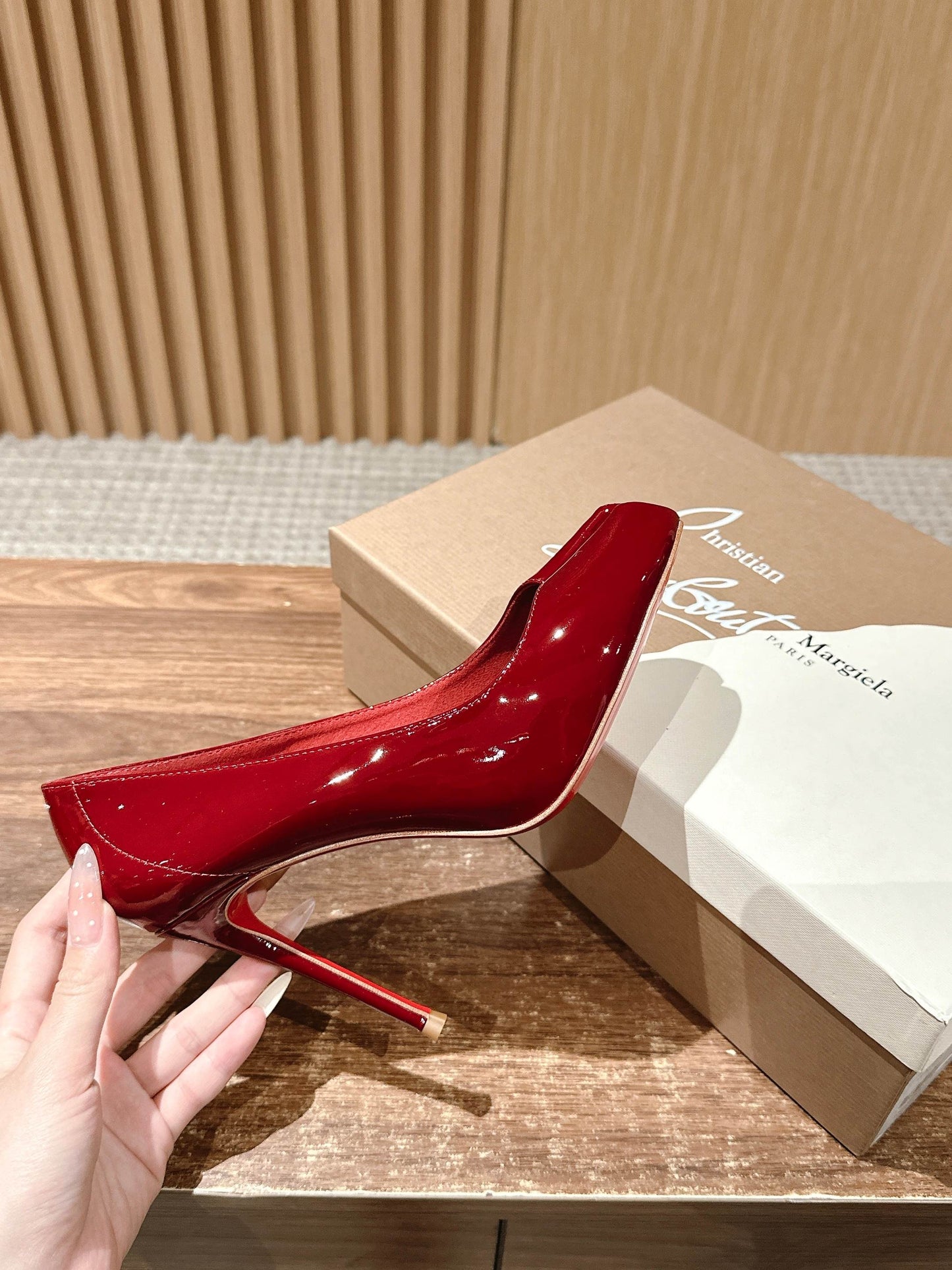 Christian Louboutin × Maison Margiela Split-Toe Stiletto Pumps, Red