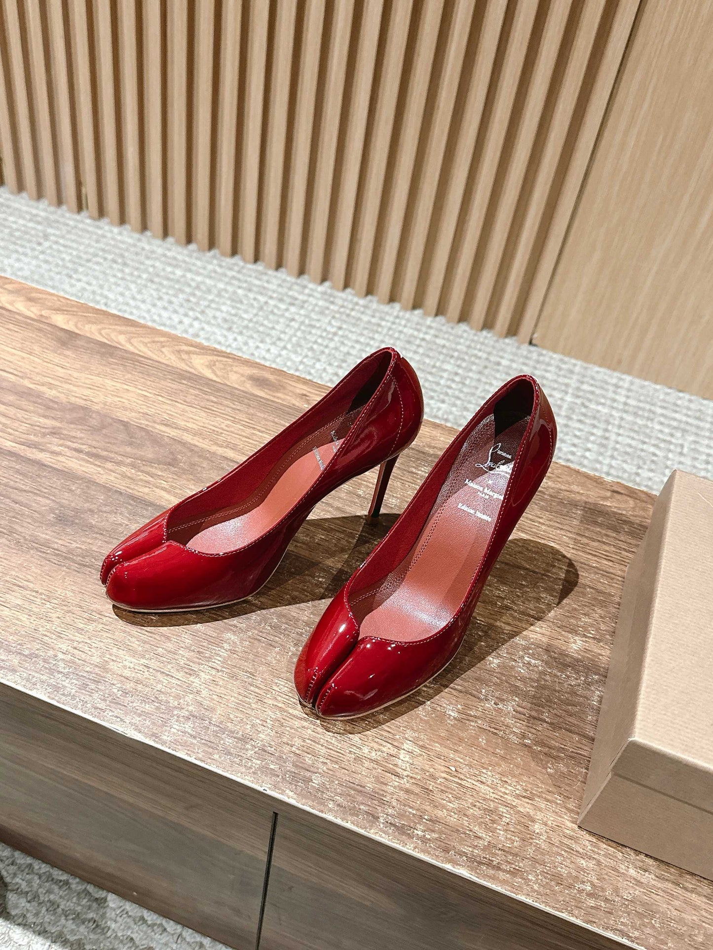 Christian Louboutin × Maison Margiela Split-Toe Stiletto Pumps, Red