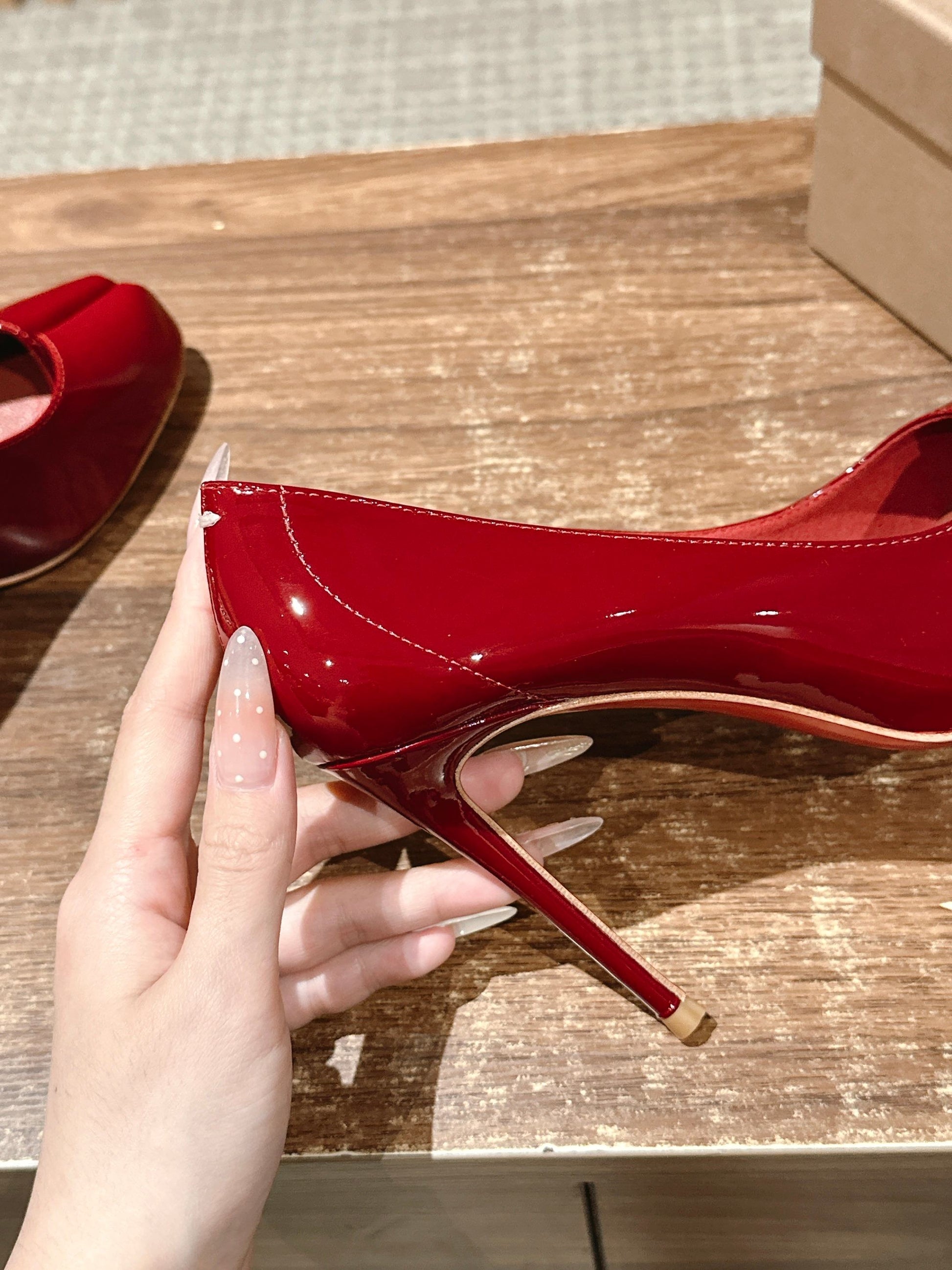 Christian Louboutin × Maison Margiela Split-Toe Stiletto Pumps, Red