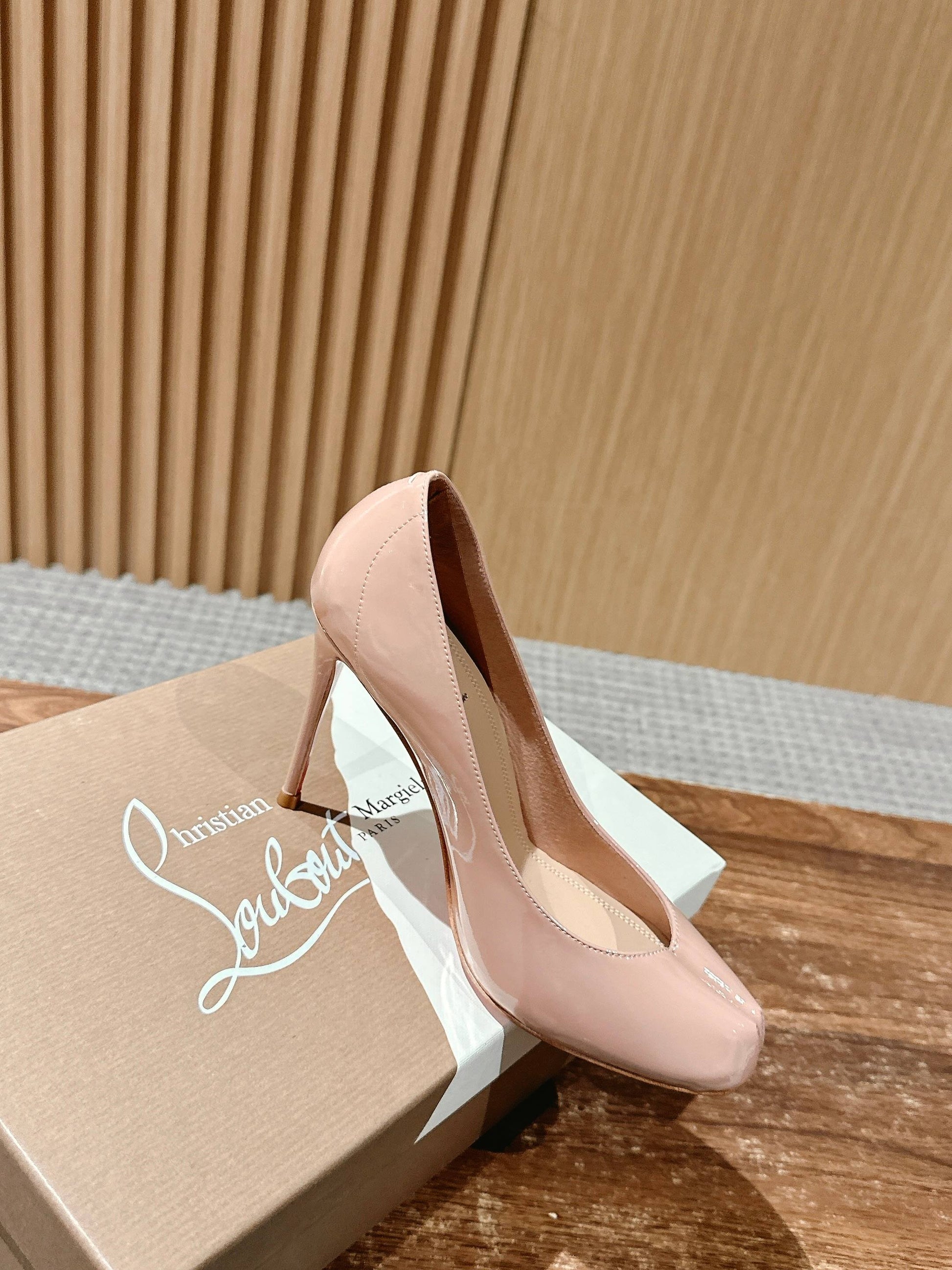 Christian Louboutin × Maison Margiela Split-Toe Stiletto Pumps, Beige