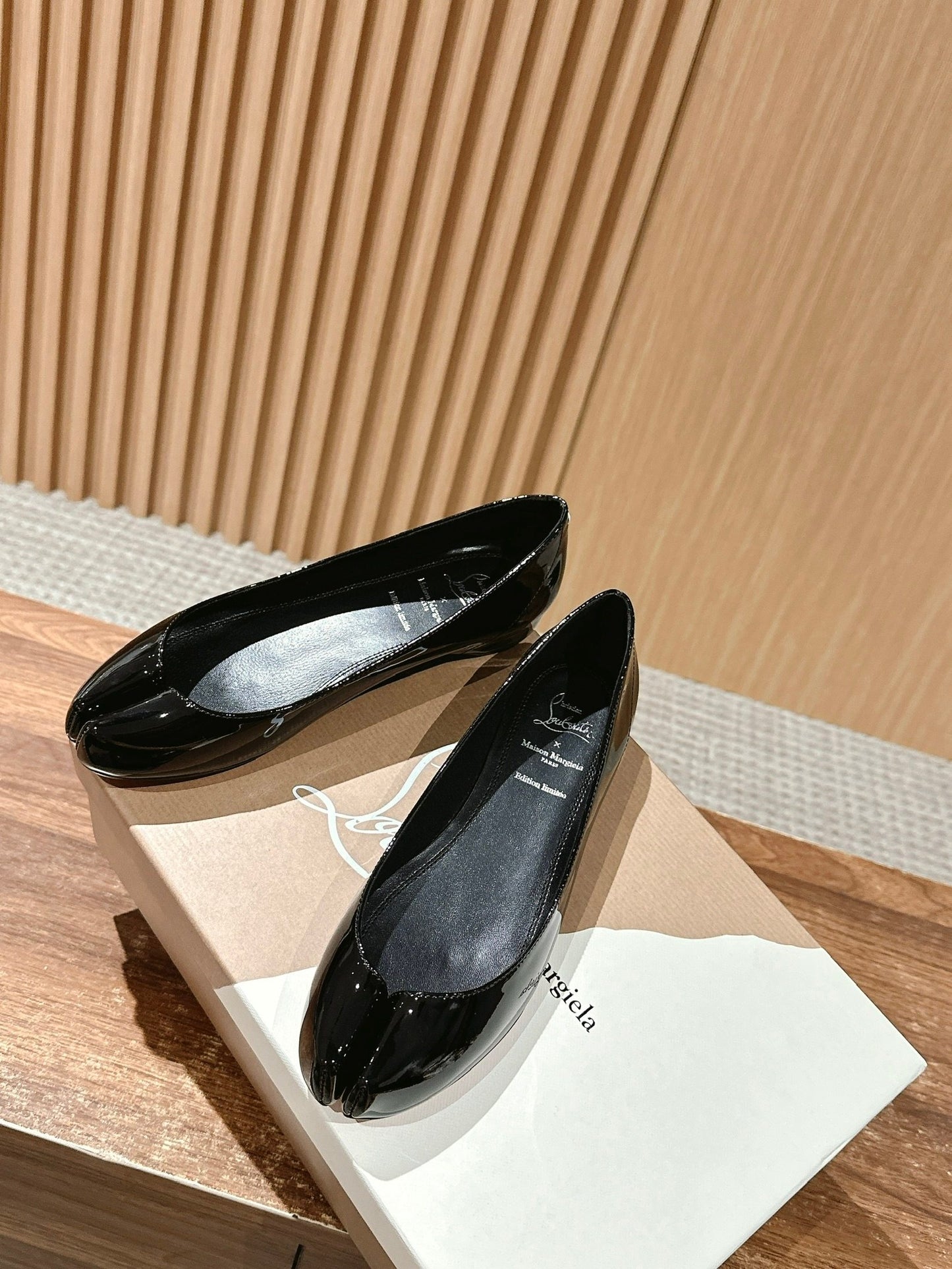 Christian Louboutin × Maison Margiela Split-Toe Flats, Black