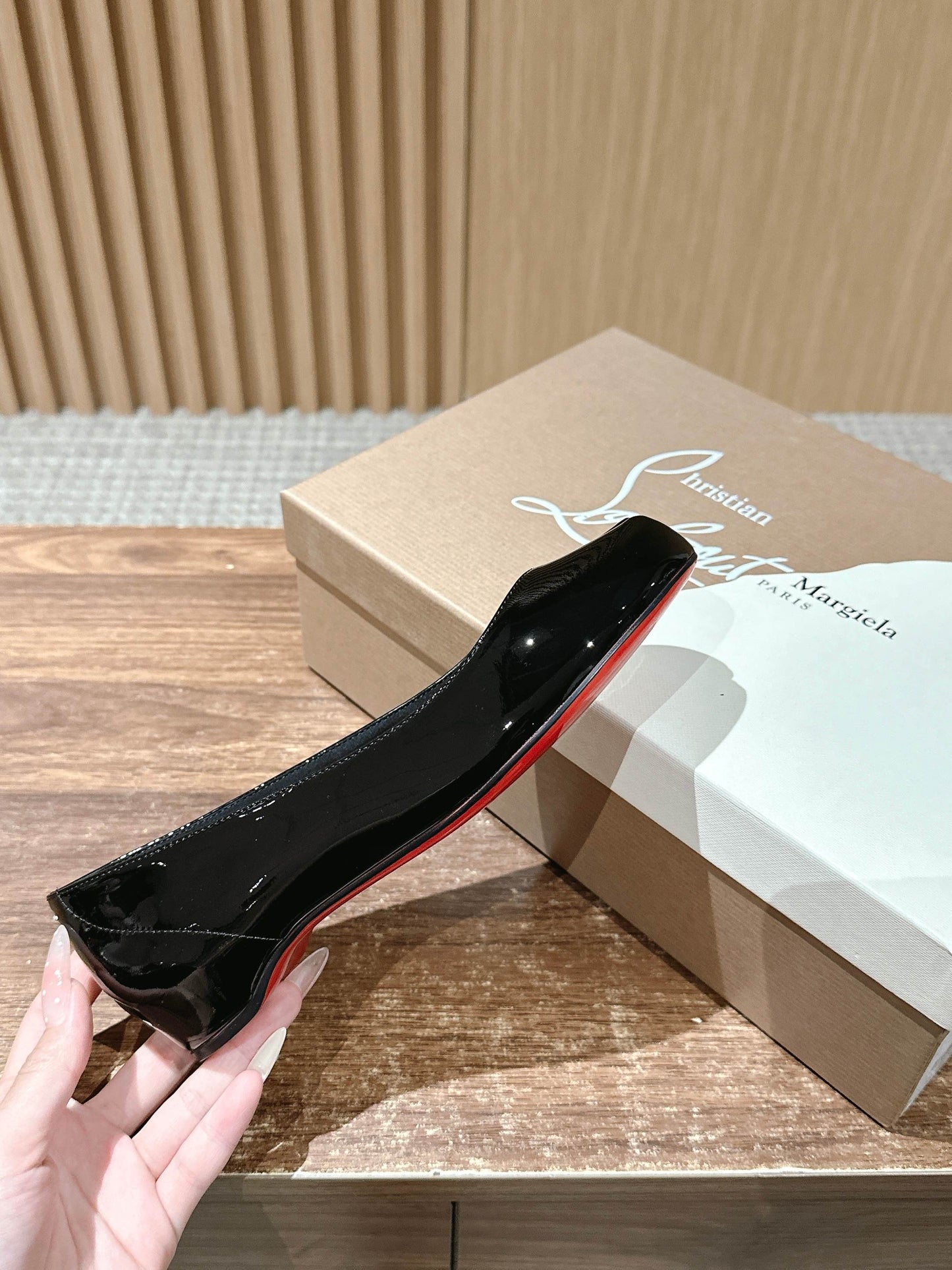 Christian Louboutin × Maison Margiela Split-Toe Flats, Black