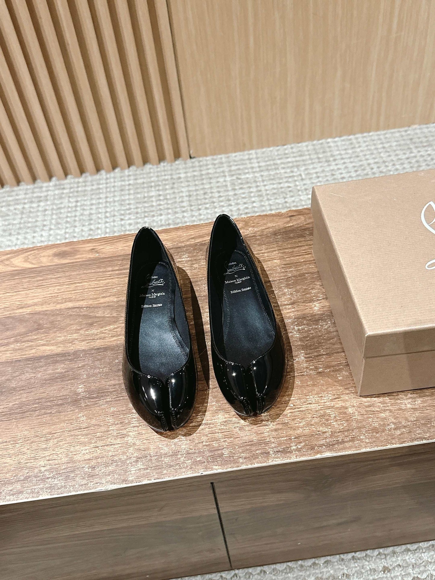 Christian Louboutin × Maison Margiela Split-Toe Flats, Black