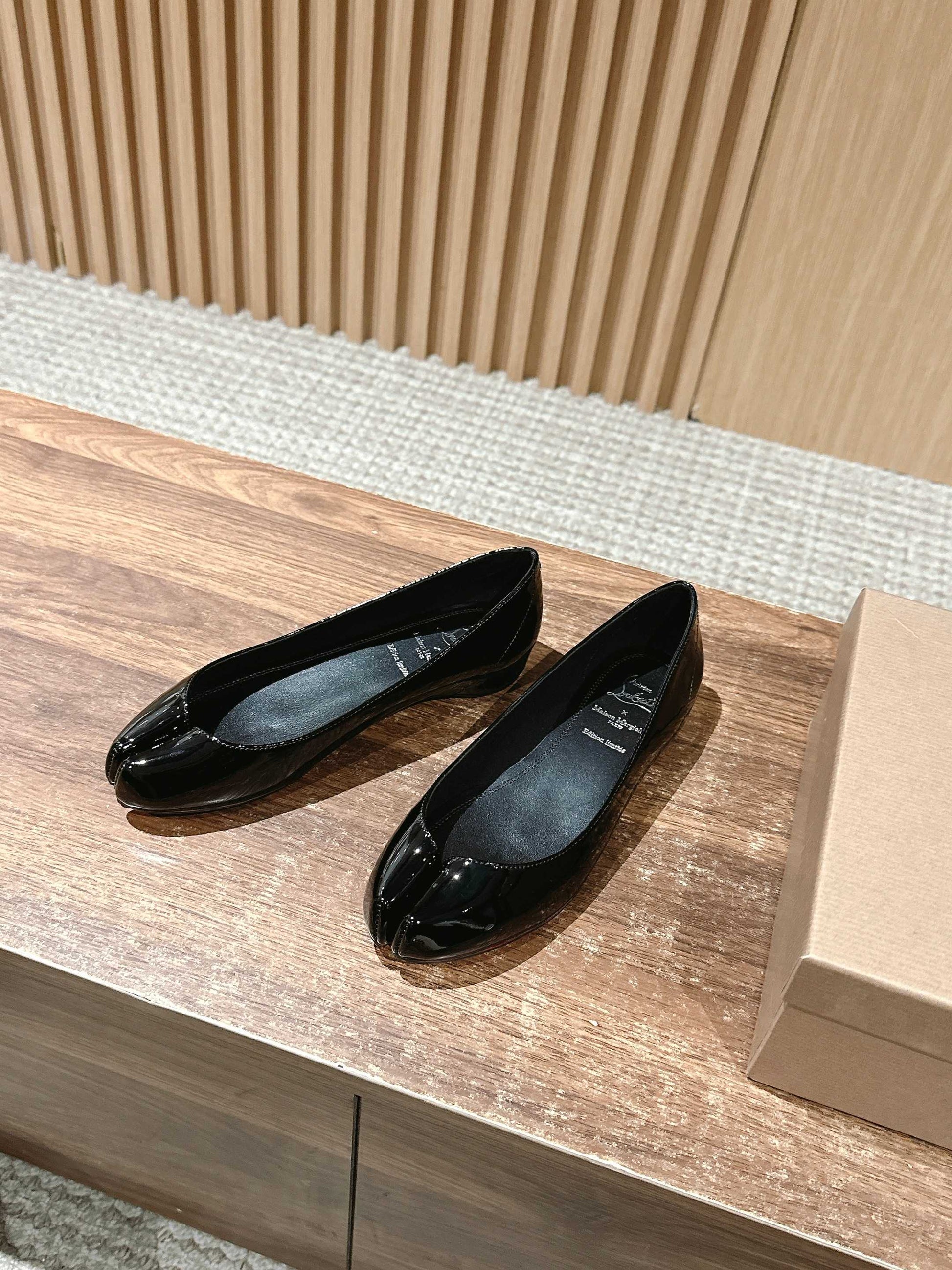 Christian Louboutin × Maison Margiela Split-Toe Flats, Black