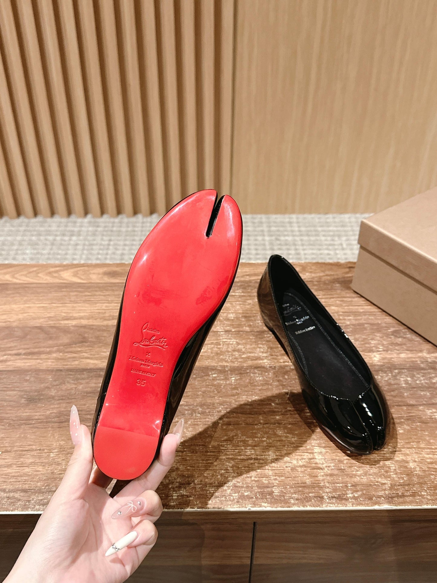 Christian Louboutin × Maison Margiela Split-Toe Flats, Black