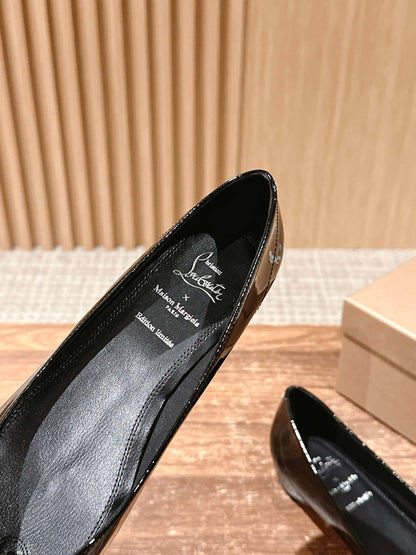 Christian Louboutin × Maison Margiela Split-Toe Flats, Black