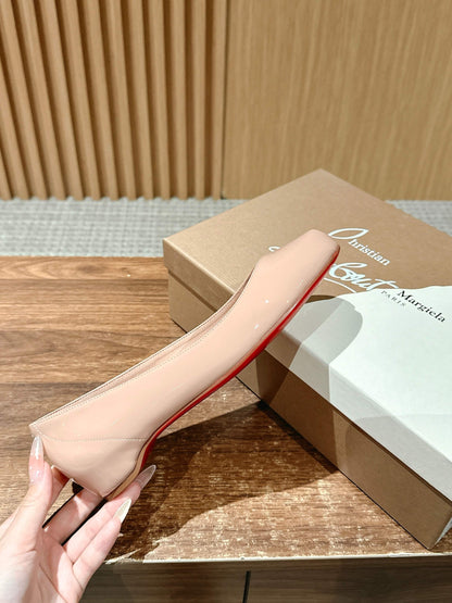 Christian Louboutin × Maison Margiela Split-Toe Flats, Beige