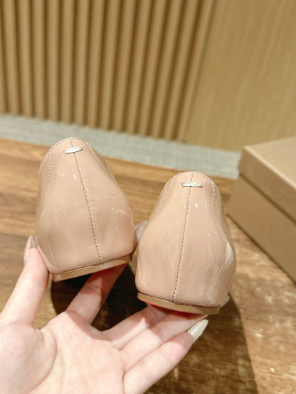 Christian Louboutin × Maison Margiela Split-Toe Flats, Beige