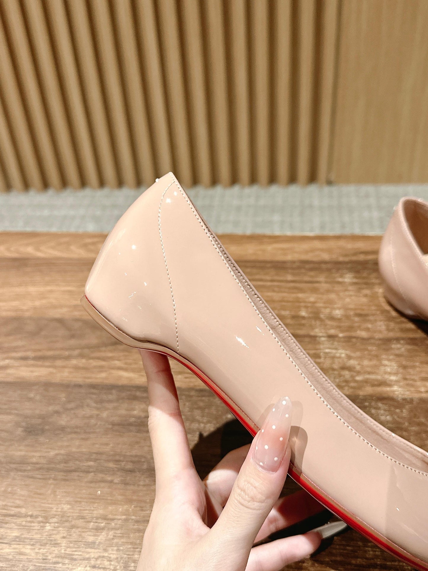 Christian Louboutin × Maison Margiela Split-Toe Flats, Beige