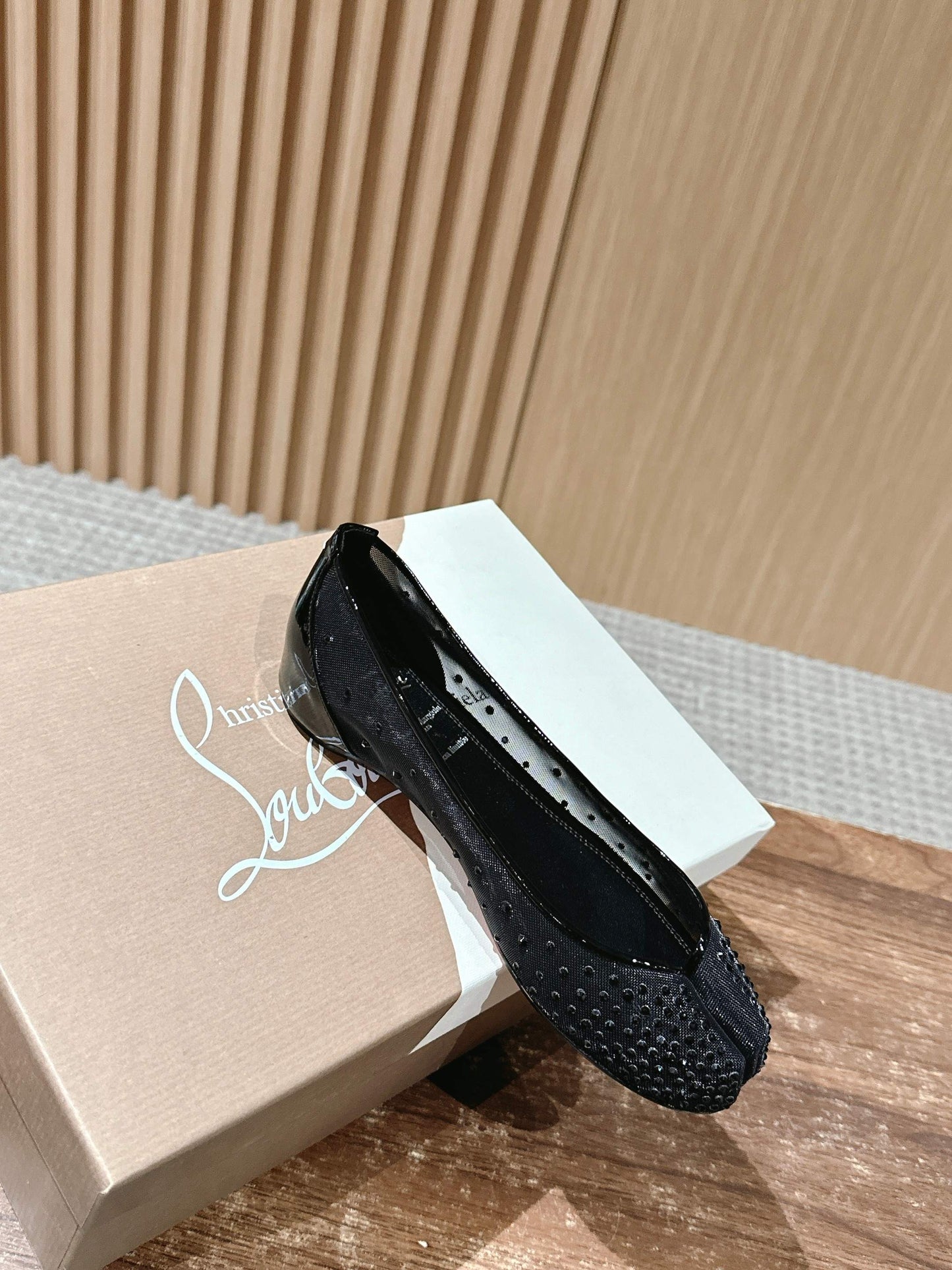 Christian Louboutin × Maison Margiela Split-Toe Flats, Black Bling