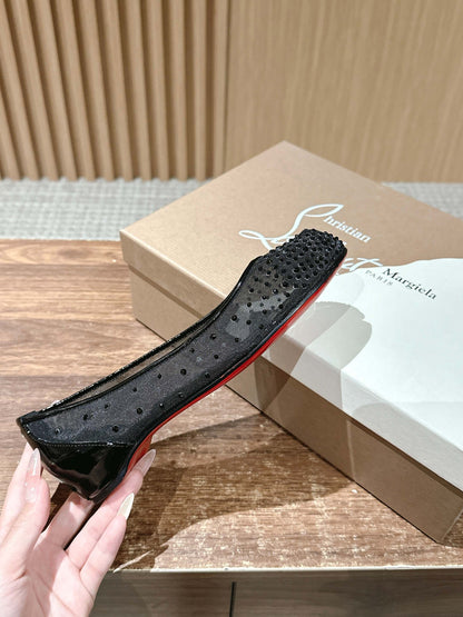Christian Louboutin × Maison Margiela Split-Toe Flats, Black Bling