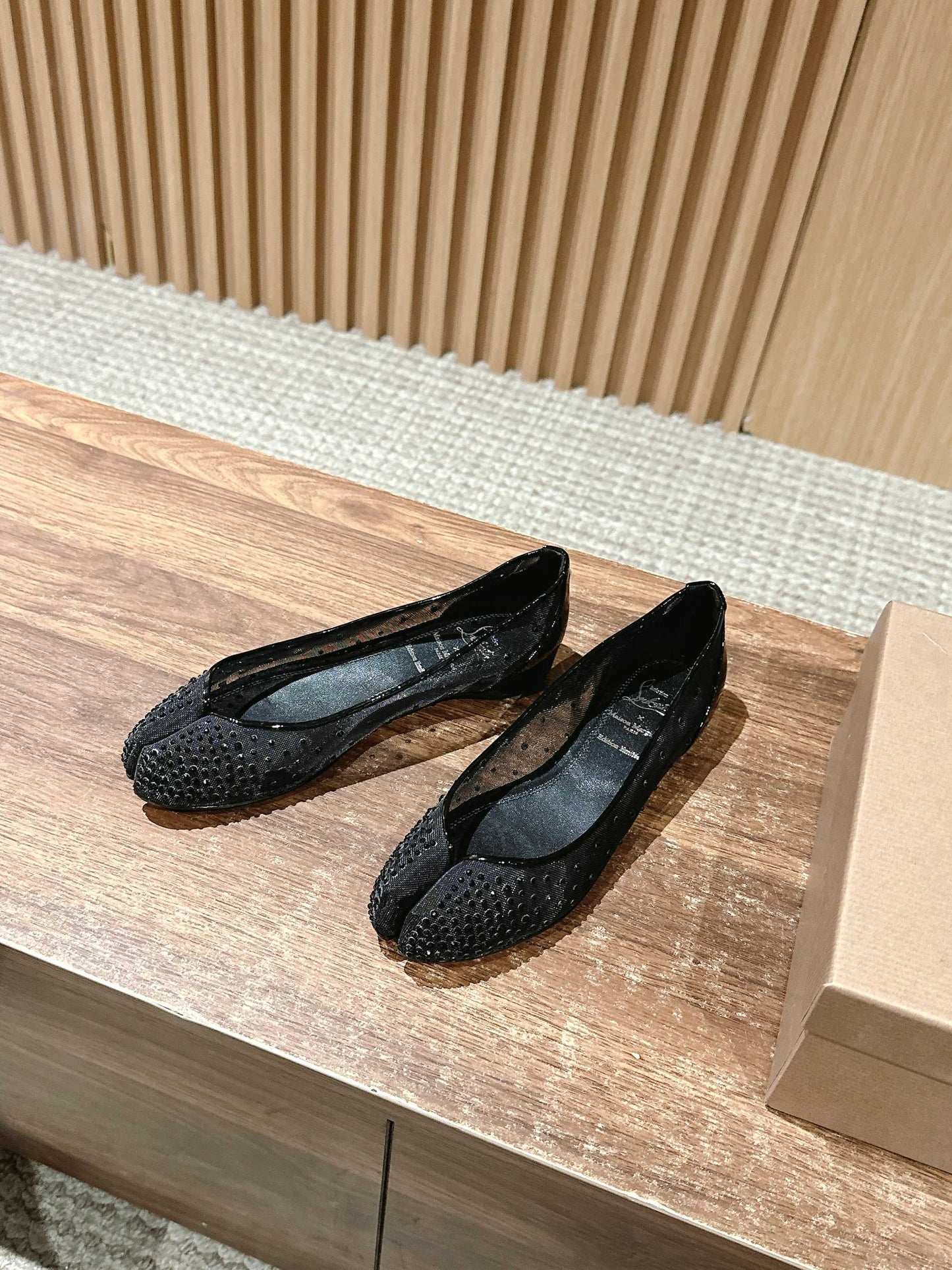 Christian Louboutin × Maison Margiela Split-Toe Flats, Black Bling