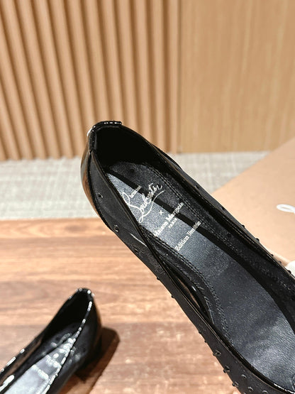 Christian Louboutin × Maison Margiela Split-Toe Flats, Black Bling