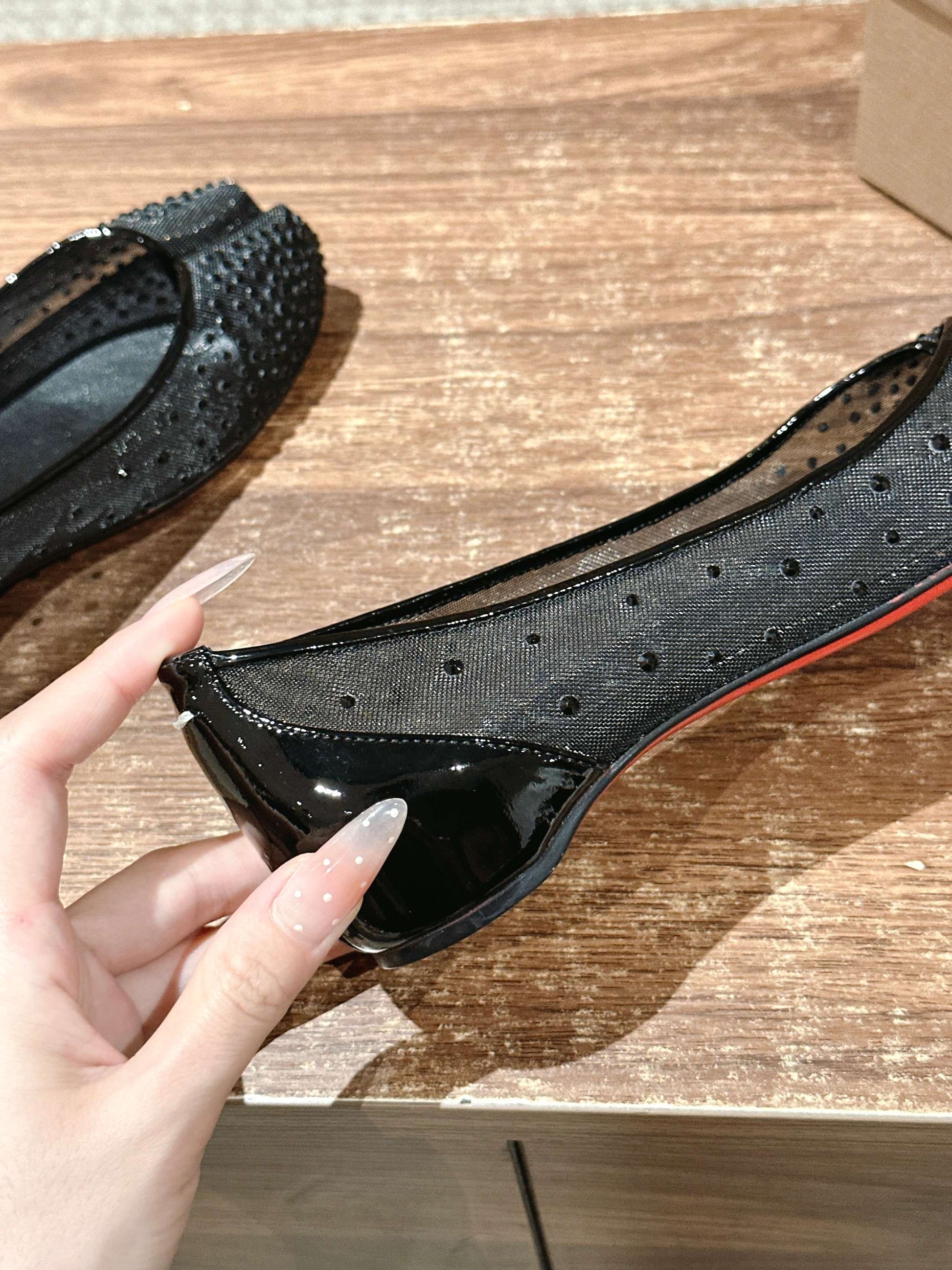 Christian Louboutin × Maison Margiela Split-Toe Flats, Black Bling