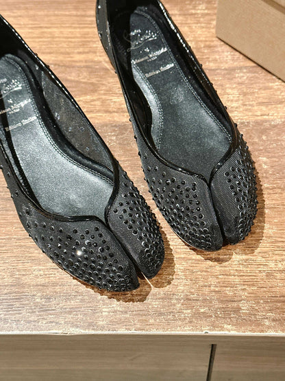 Christian Louboutin × Maison Margiela Split-Toe Flats, Black Bling