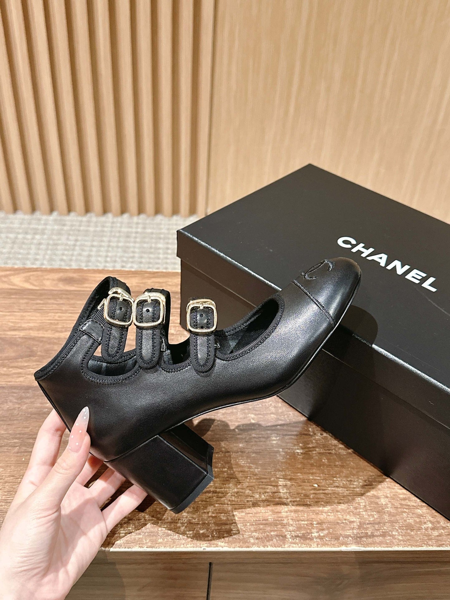 Chanel Triple-strap Block-heel Mary Janes
