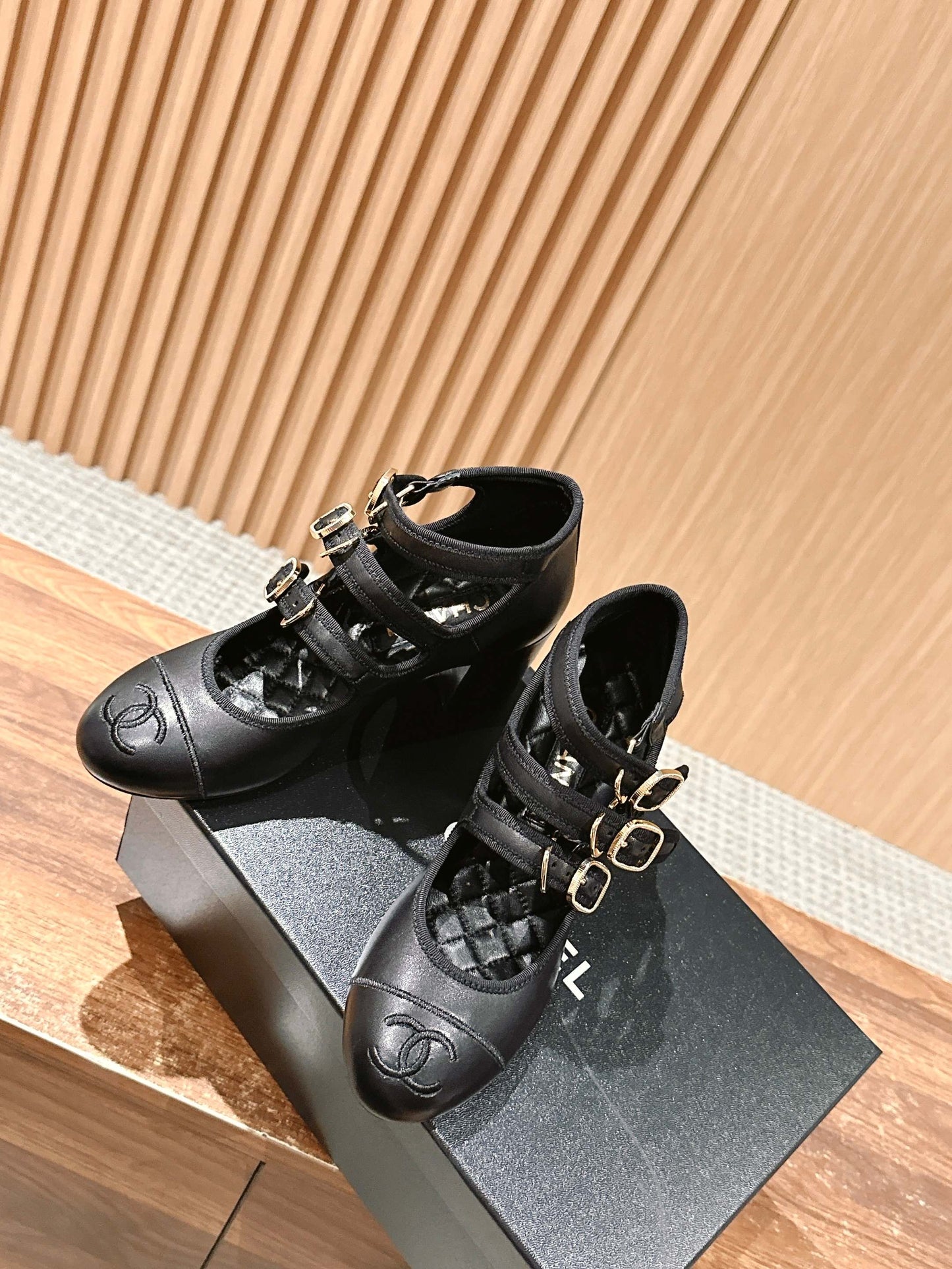 Chanel Triple-strap Block-heel Mary Janes