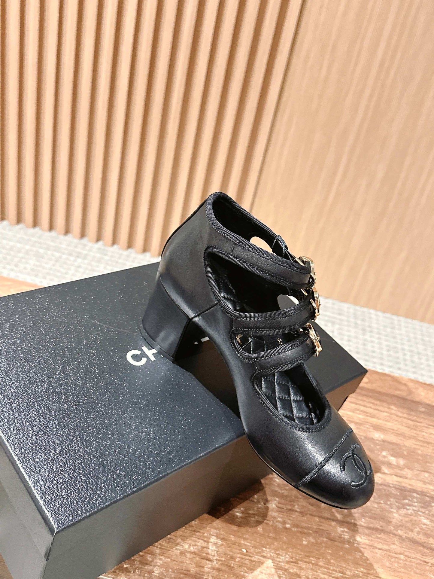 Chanel Triple-strap Block-heel Mary Janes