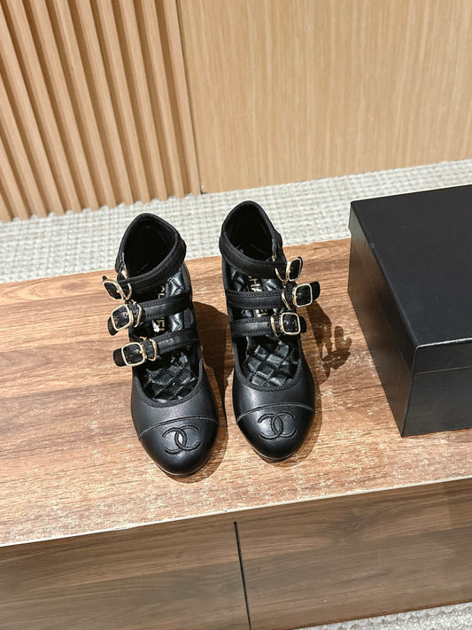 Chanel Triple-strap Block-heel Mary Janes