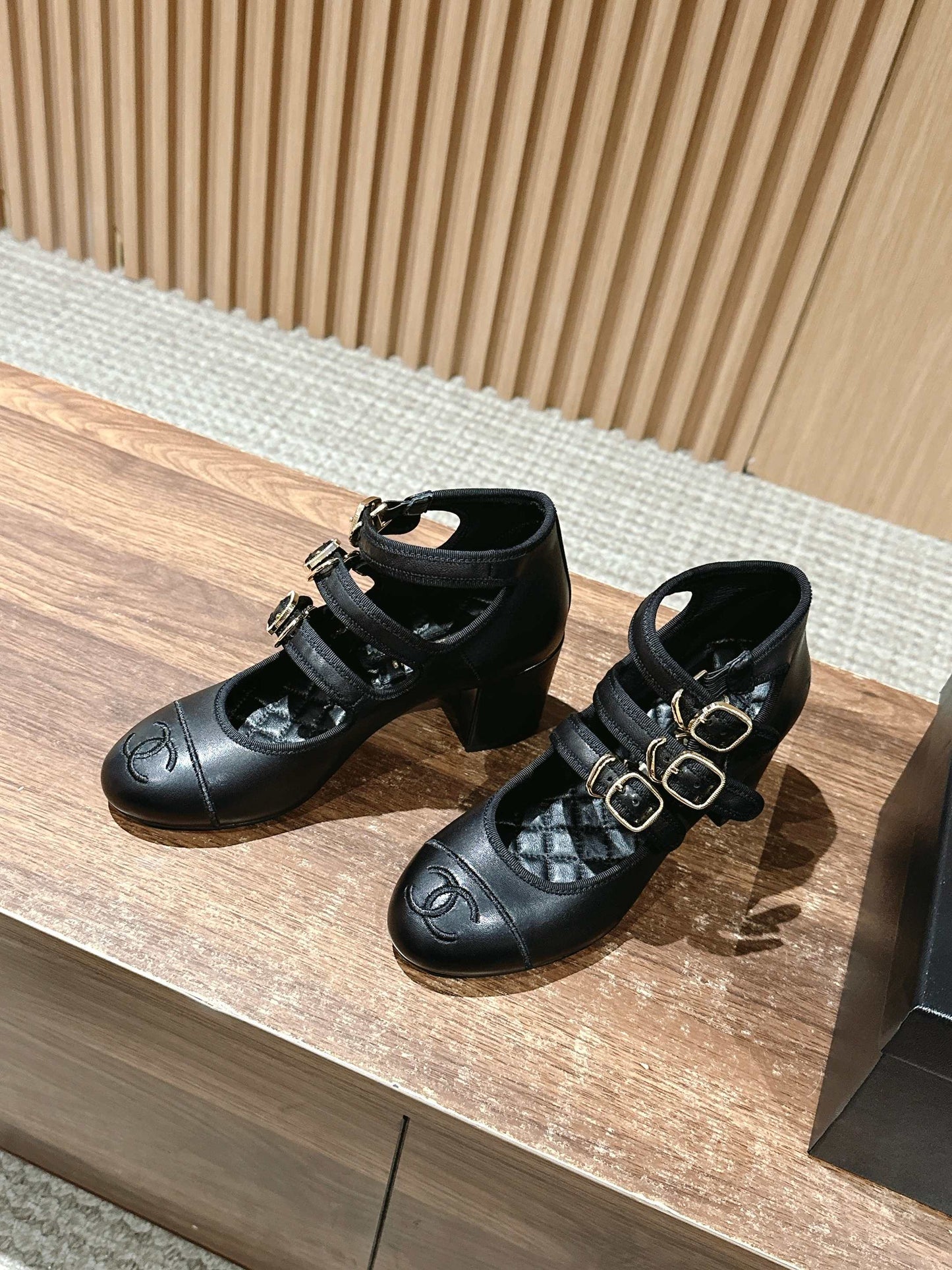 Chanel Triple-strap Block-heel Mary Janes