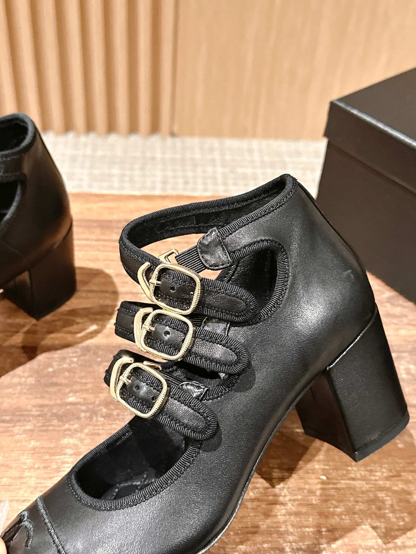 Chanel Triple-strap Block-heel Mary Janes