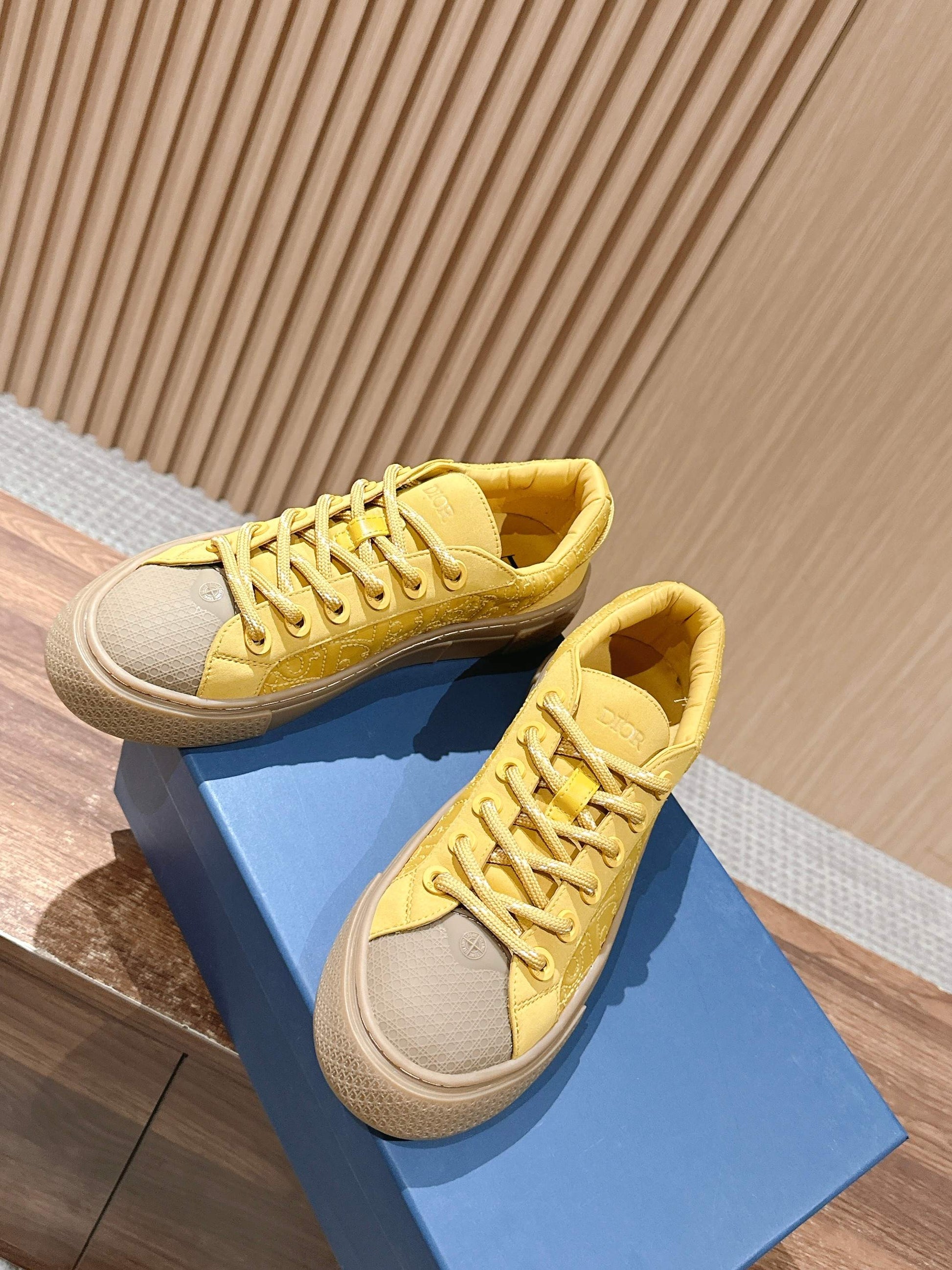 Dior x Stone Island B33# Casual Skate Sneakers, Yellow