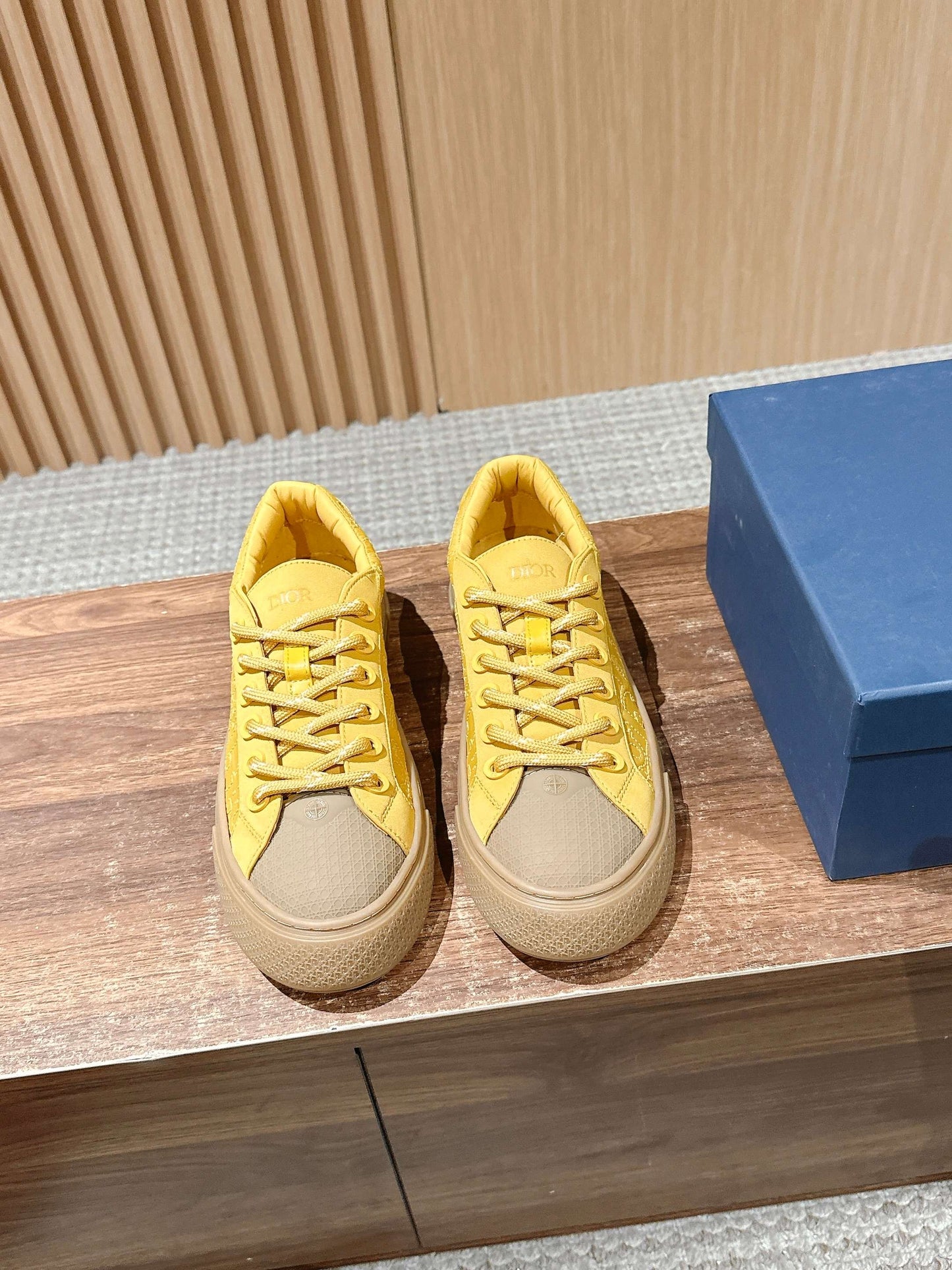 Dior x Stone Island B33# Casual Skate Sneakers, Yellow