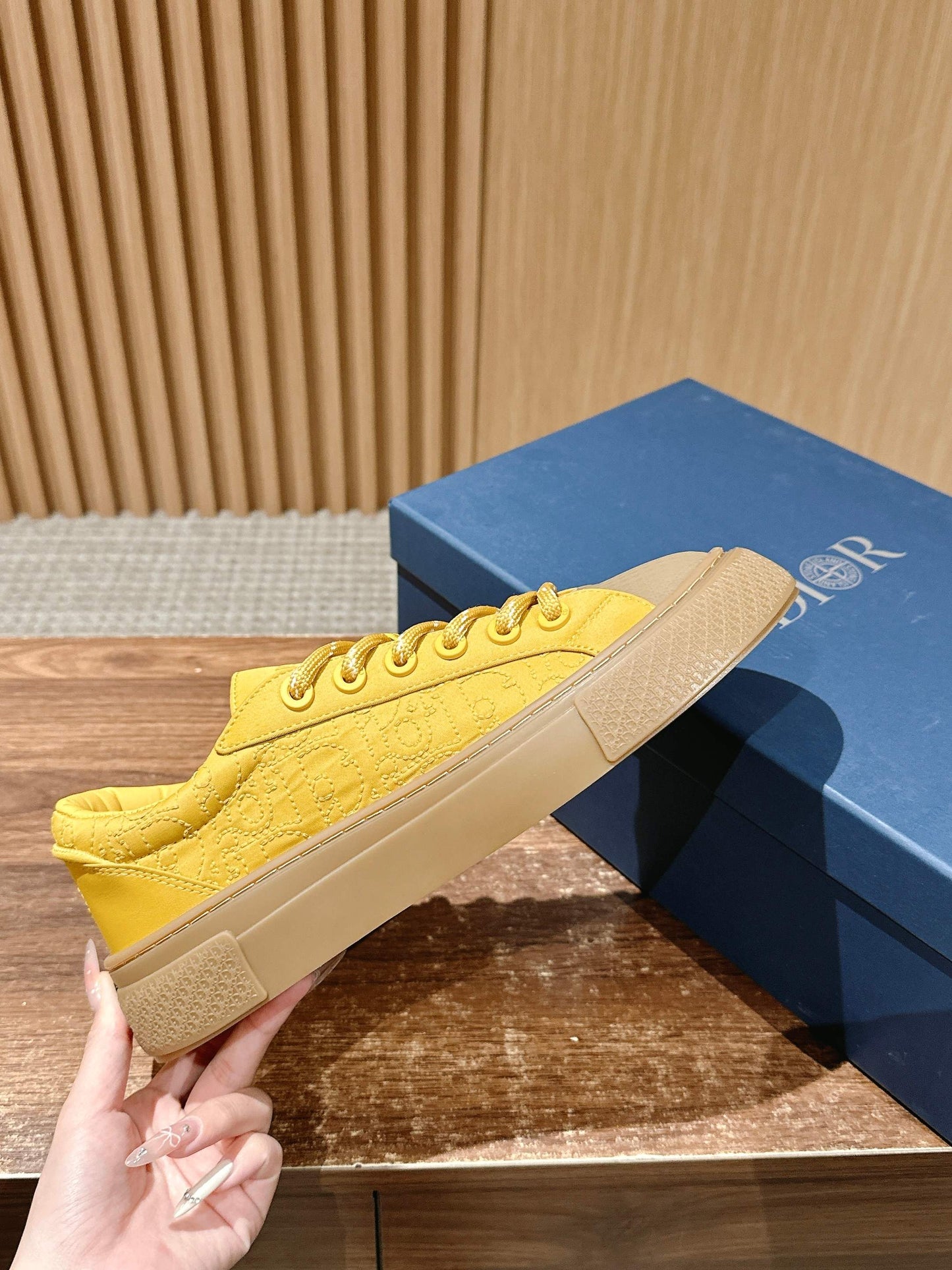 Dior x Stone Island B33# Casual Skate Sneakers, Yellow