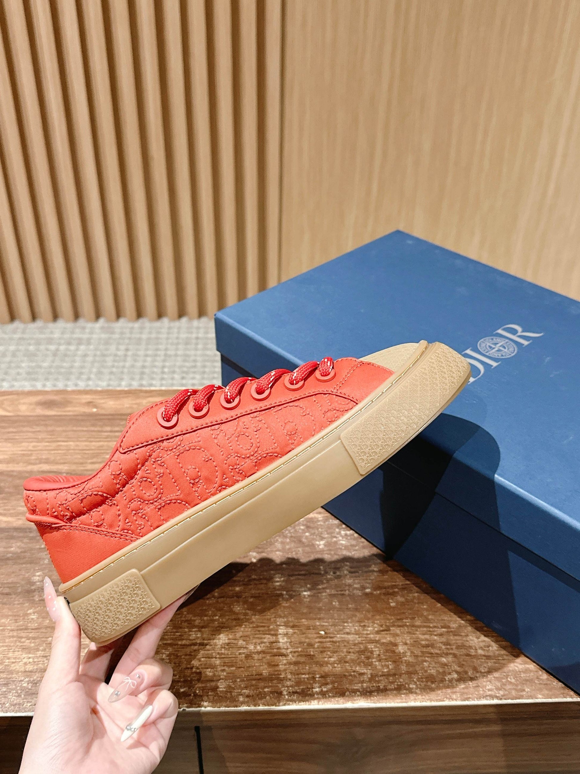 Dior x Stone Island B33# Casual Skate Sneakers, Red