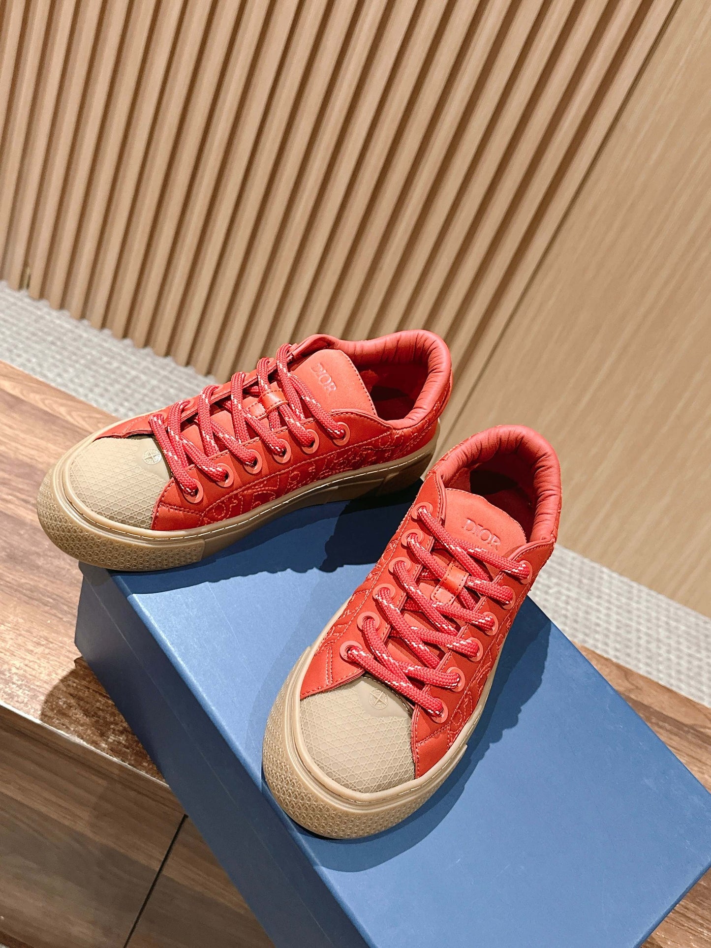 Dior x Stone Island B33# Casual Skate Sneakers, Red