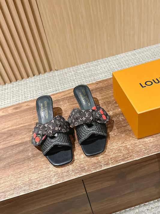 LV Lily Cherry-heel Bow Mules from the Louis Vuitton × Takashi Murakami Re-edition Collection 06