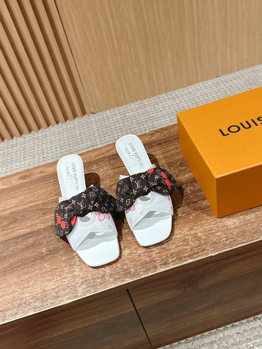 LV Lily Cherry-heel Bow Mules from the Louis Vuitton × Takashi Murakami Re-edition Collection 08