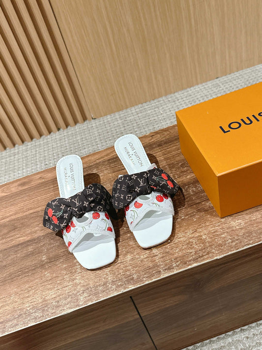 LV Lily Cherry-heel Bow Mules from the Louis Vuitton × Takashi Murakami Re-edition Collection 07