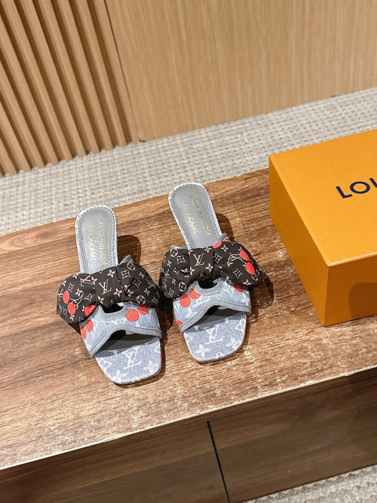 LV Lily Cherry-heel Bow Mules from the Louis Vuitton × Takashi Murakami Re-edition Collection 05
