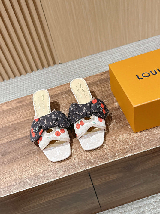 LV Lily Cherry-heel Bow Mules from the Louis Vuitton × Takashi Murakami Re-edition Collection 04