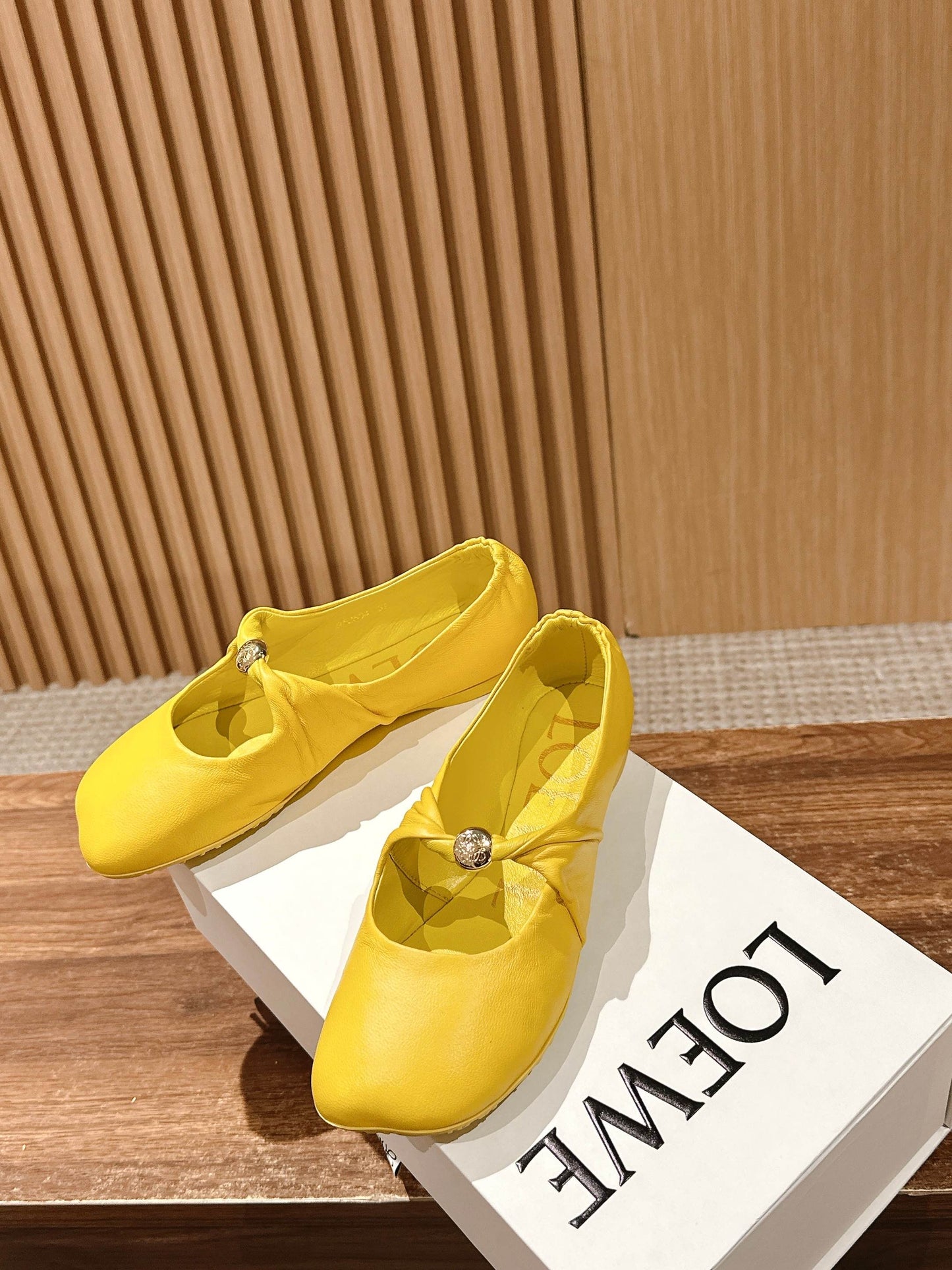 Loewe’s new “granny” pumps / grandma pumps, Yellow