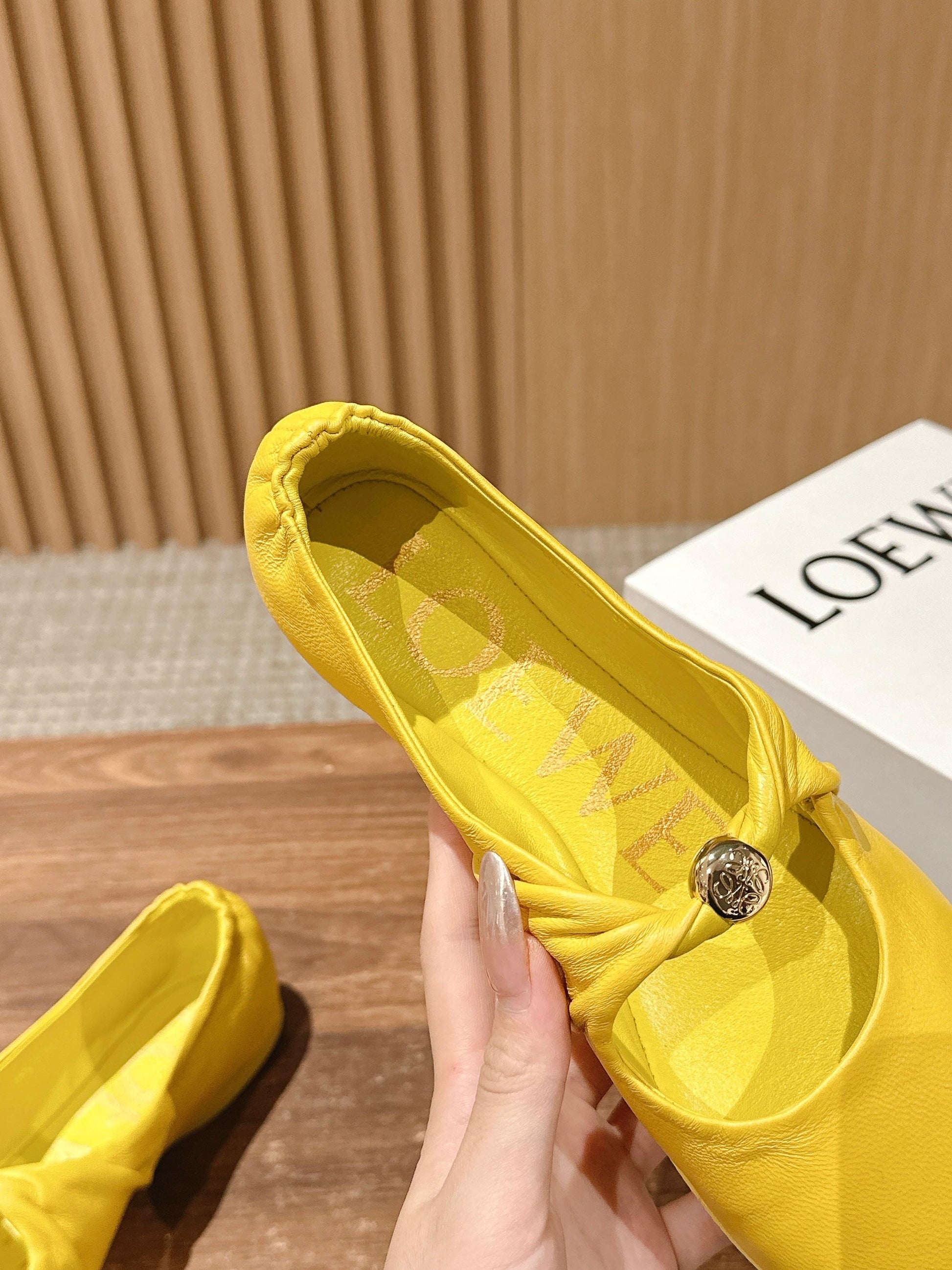 Loewe’s new “granny” pumps / grandma pumps, Yellow