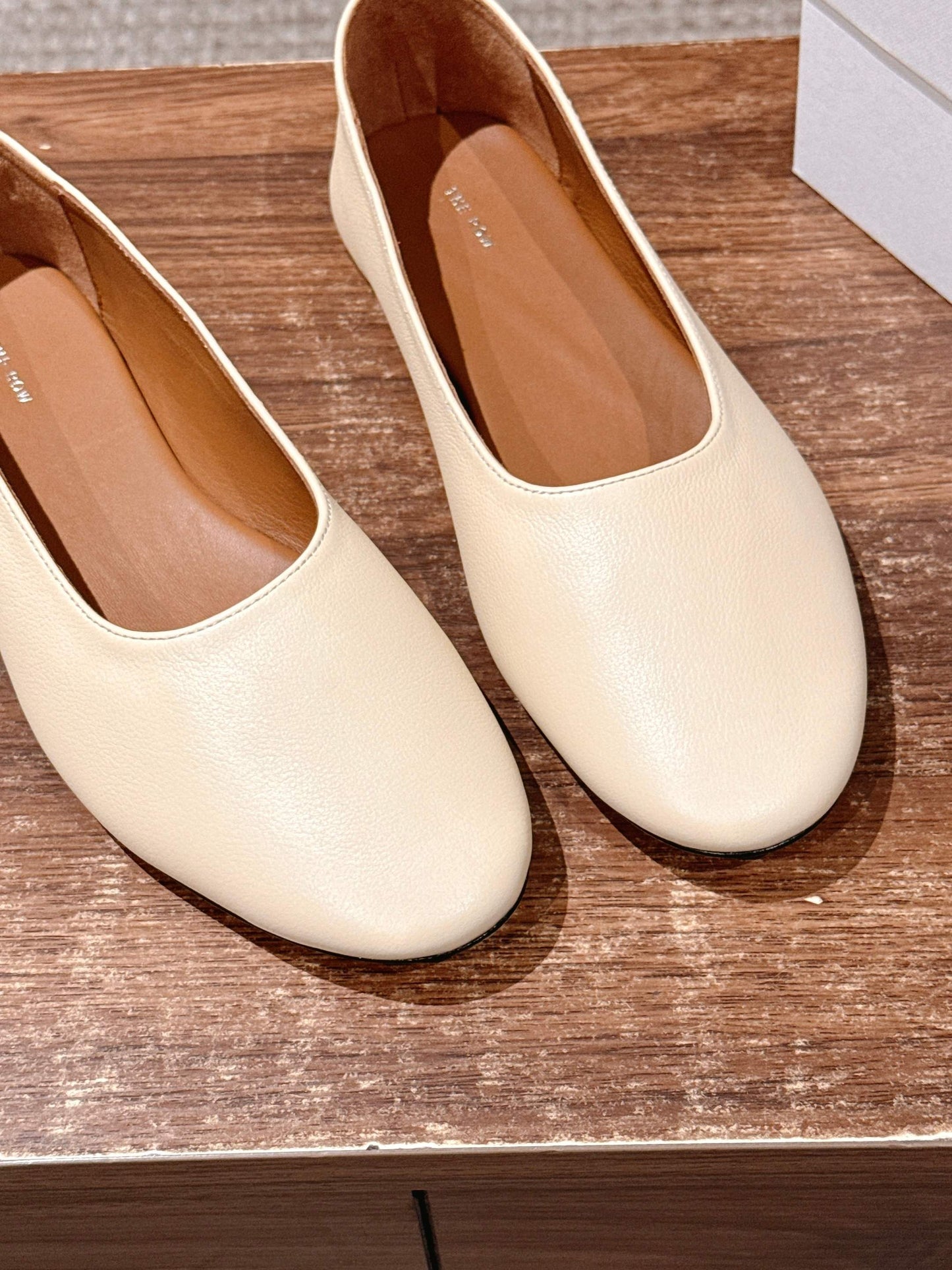 The Row Ballet Flats Low Cut Flats, Beige