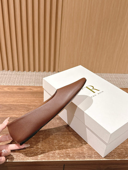 The Row Ballet Flats Low Cut Flats, Brown