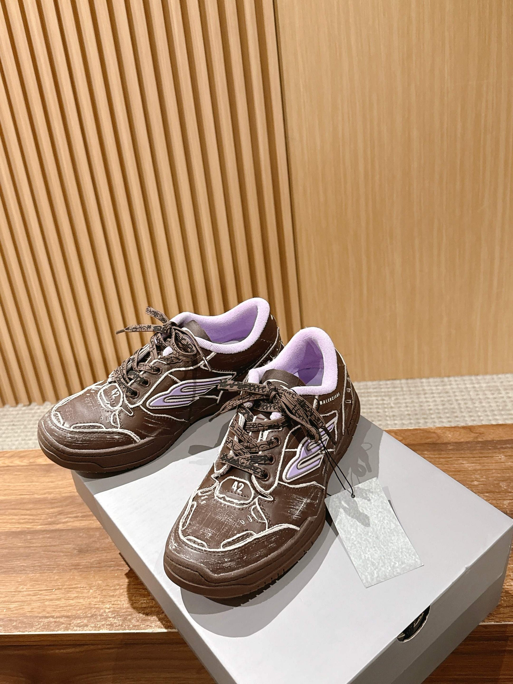 Balenciaga New Hampton Unisex Casual Sneakers, Brown