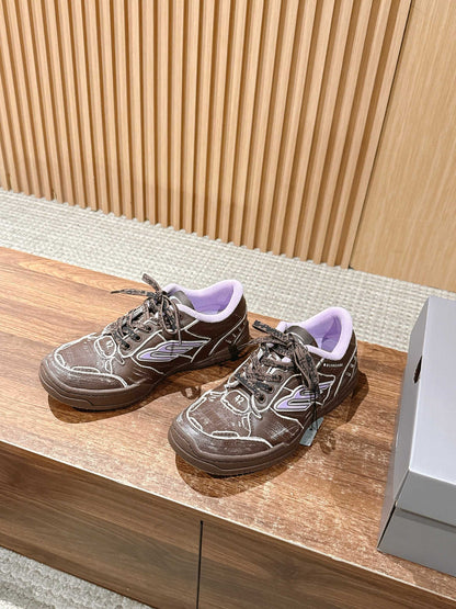 Balenciaga New Hampton Unisex Casual Sneakers, Brown