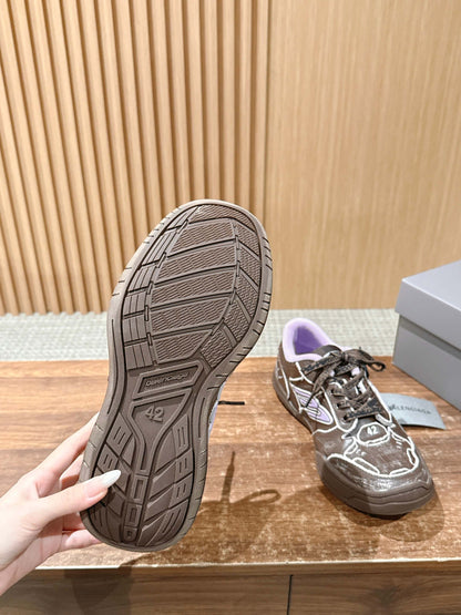 Balenciaga New Hampton Unisex Casual Sneakers, Brown