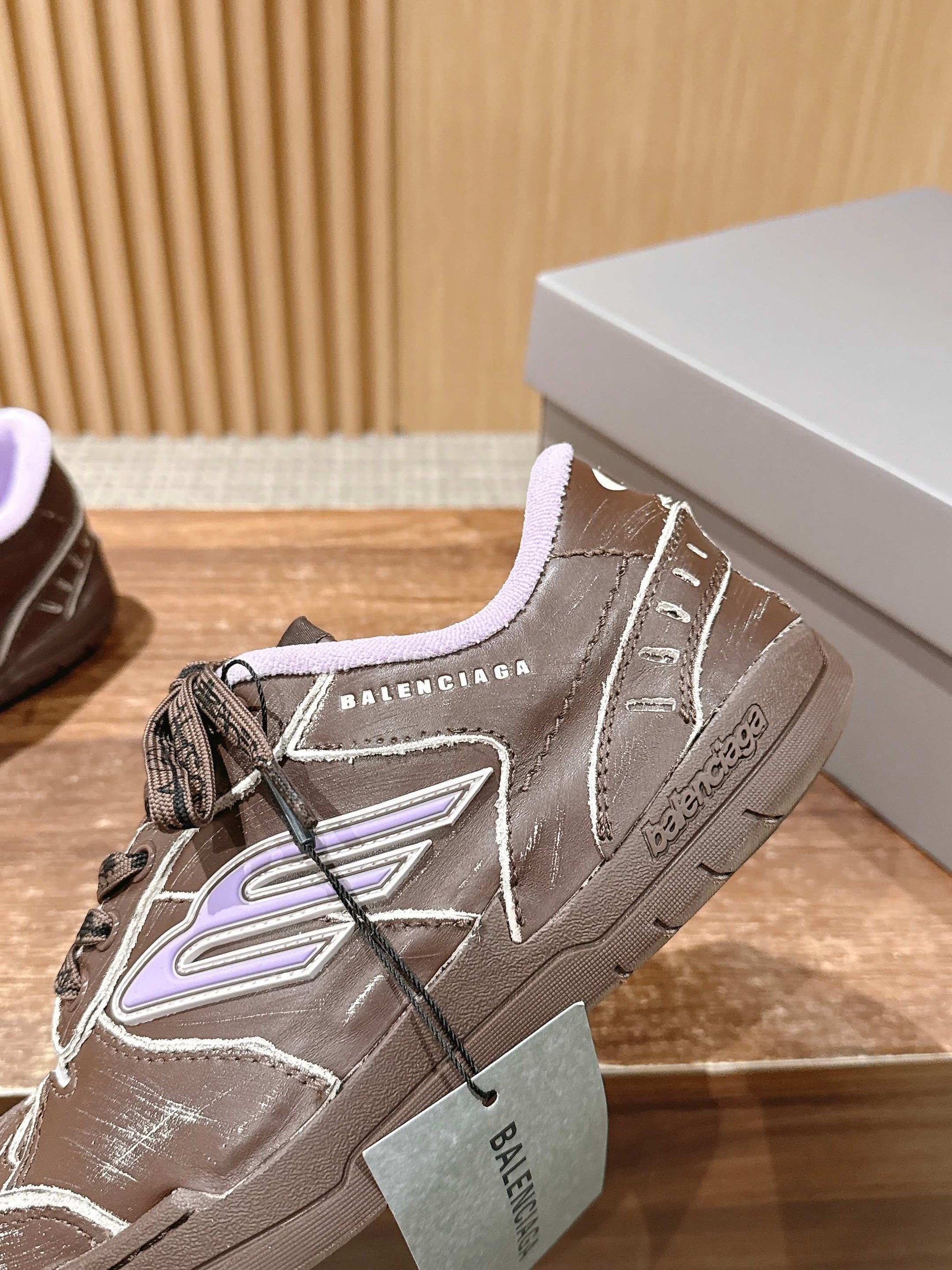 Balenciaga New Hampton Unisex Casual Sneakers, Brown